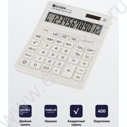 Калькулятор ELEVEN SDC-444X-WH /двойное питание/ белый, 12 разряд | Фото 7