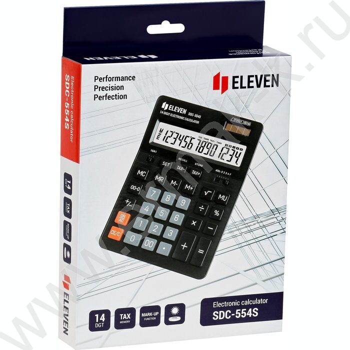 Калькулятор ELEVEN SDC-554S /двойное питание/ черный, 14 разряд | Фото 6
