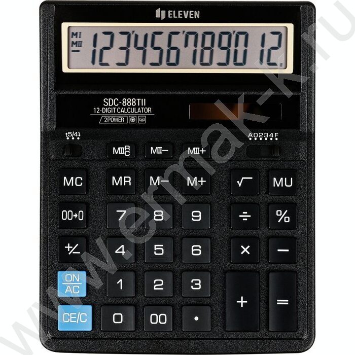 Калькулятор ELEVEN SDC-888TII /двойное питание/ черный, 12 разряд | Фото 2