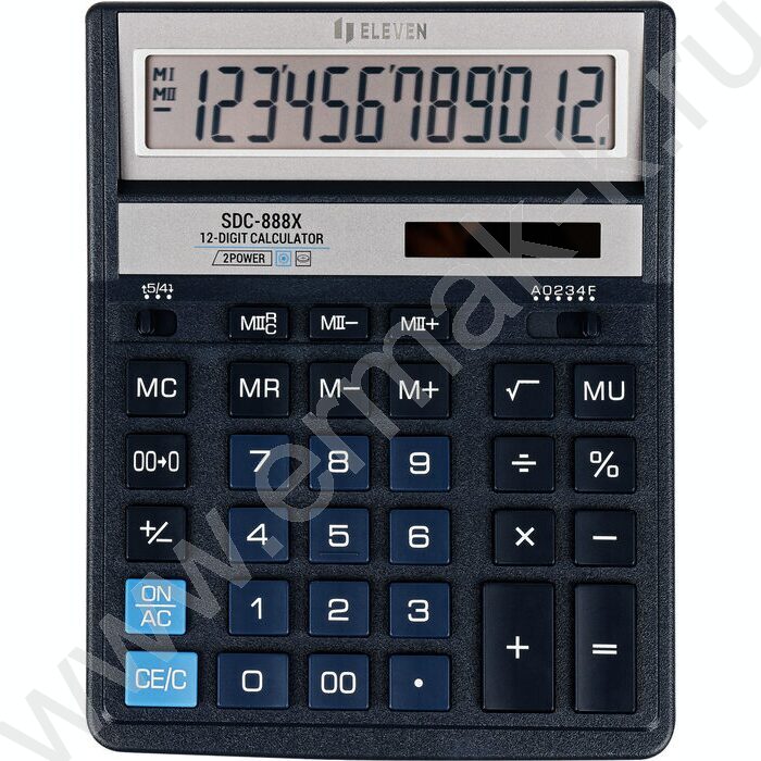 Калькулятор ELEVEN SDC-888X-BL /двойное питание/ синий, 12 разряд | Фото 2