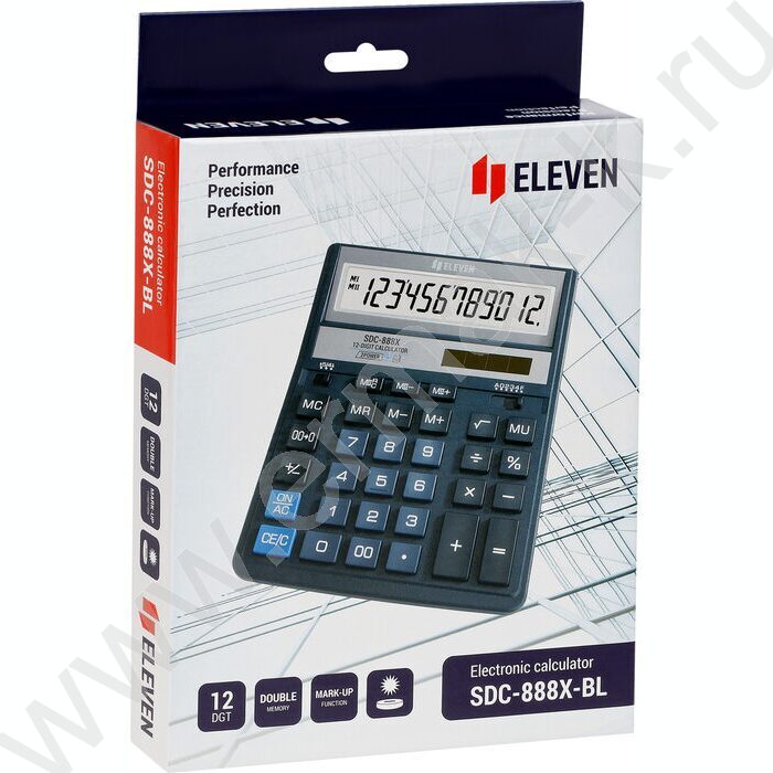 Калькулятор ELEVEN SDC-888X-BL /двойное питание/ синий, 12 разряд | Фото 6
