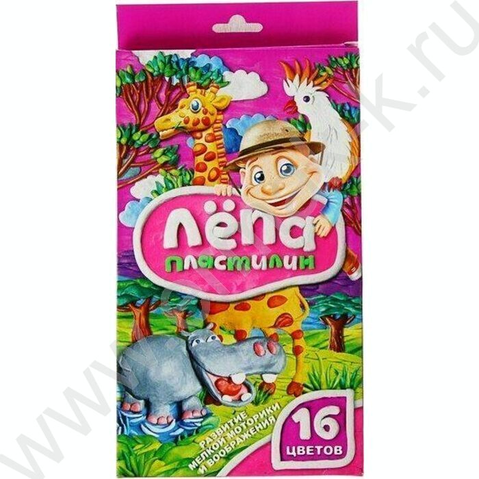 Пластилин  16цв 320г Лёпа+стек европодвес | Фото 1