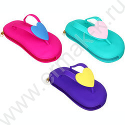 Пенал мягкий силикон 1молния 190*80*43мм /в форме сланца /ассорти | Фото 1