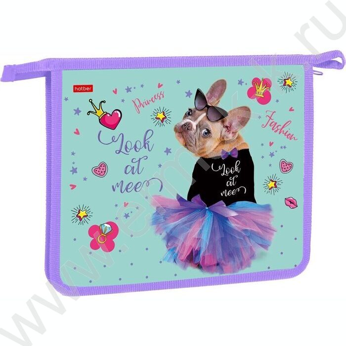 Папка д/тетрадей А5 пластик молния 1 отд "Модница" | Фото 1