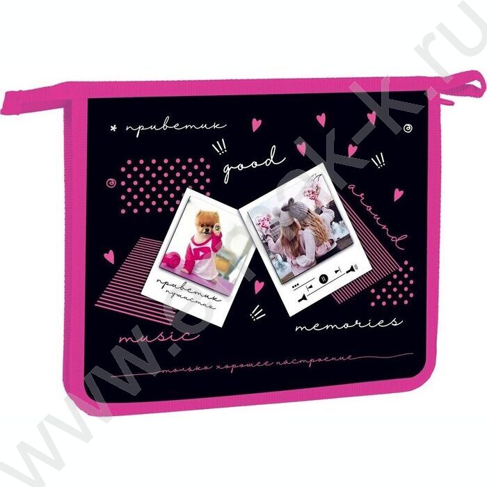 Папка д/тетрадей А5 пластик молния 1 отд "Selfie" | Фото 2