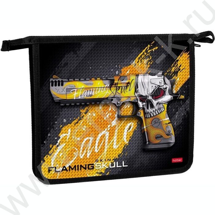 Папка д/тетрадей А5 пластик молния 1 отд "Gun" | Фото 1