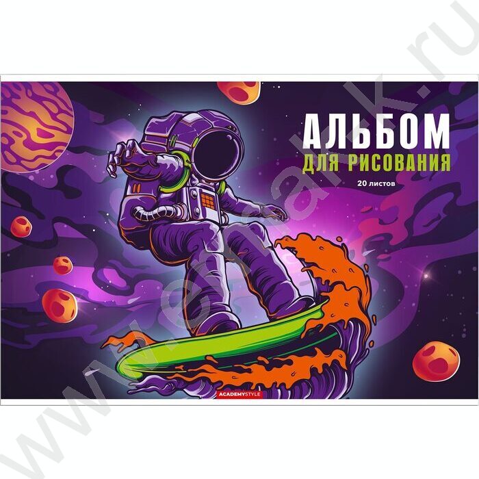 Альбом д/рисования 20л "КосмоСкейтер" /твин УФ лак/ | Фото 1