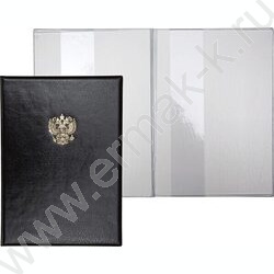 Папка адресная "Герб РФ" матовая экокожа /черная | Фото 2