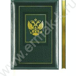 Бизнес-блокнот  64л А4 тв.обл. иск.кожа "Symbol" /зеленый /золотой срез /закруг. уголки /1 ляссе | Фото 1