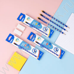 Карандаш ч/гр с ластиком HB "U-Touch" трехгранный /с засечками | Фото 5