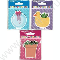 Бумага д/записей  70*70мм /20л, 80г/м², "Jolly Animals" ассорти дизайнов, с липким краем | Фото 1