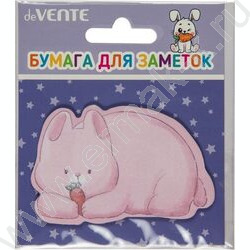 Бумага д/записей  71*46мм /20л, 80г/м², "Bunny, Elephant and Bear" ассорти диз., с липким краем | Фото 2