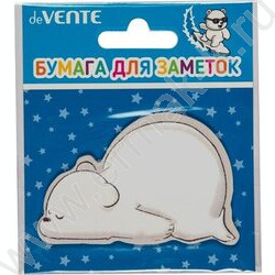 Бумага д/записей  71*46мм /20л, 80г/м², "Bunny, Elephant and Bear" ассорти диз., с липким краем | Фото 3