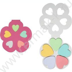 Бумага д/записей  Ø93мм /40*40мм, 5*20л, 80г/м², "Heart" 5 дизайнов, с липким краем | Фото 1