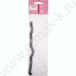 Реснички декоративные из синтетических волокон шириной 1см /длина тесьмы 20см /черные | Фото 1