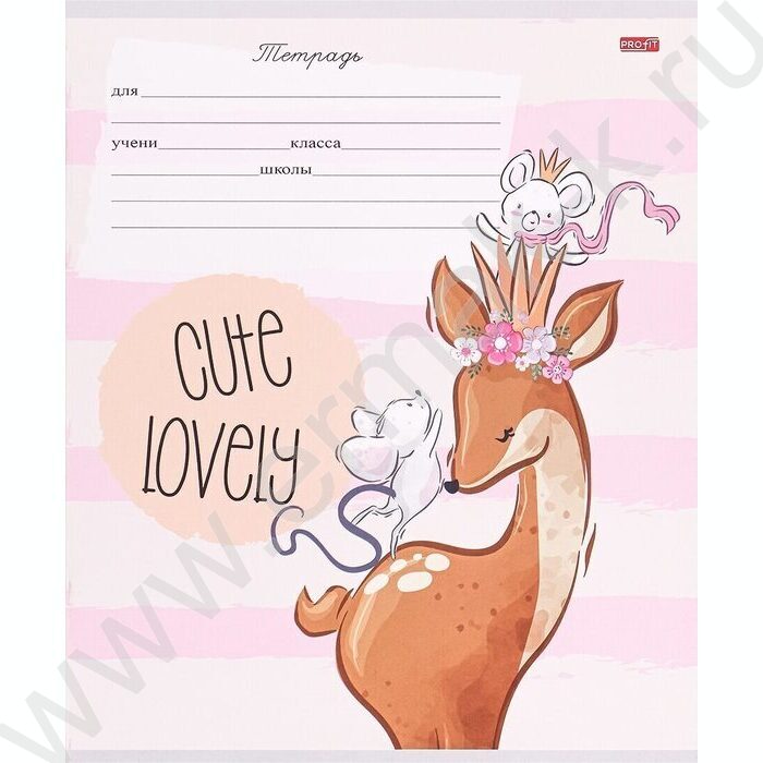 Тетрадь  12л клетка "Очарователные зверушки-2" 5видов | Фото 4