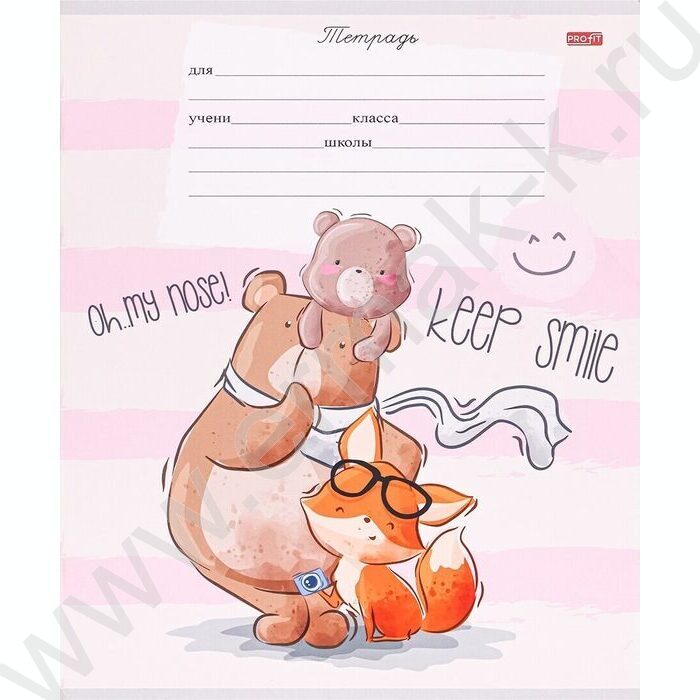 Тетрадь  12л клетка "Очарователные зверушки-2" 5видов | Фото 5