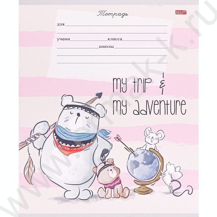 Тетрадь  12л клетка "Очарователные зверушки-2" 5видов | Фото 6