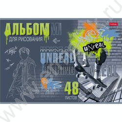 Альбом д/рисования 48л "Нереально смелый" /мат.ламин. 3D фольга/ ассорти | Фото 1