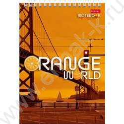 Блокнот  80л А5 спираль "Orange world" /УФ-лак жесткая подложка/ | Фото 1