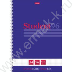Тетрадь  96л А4 клетка/спираль "Студенту- Синяя" /мат ламин,тиснение/ | Фото 1