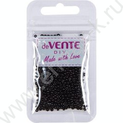 Бисер 2мм 10г /черный /круглый непрозрачный /стеклянный, матовый | Фото 1