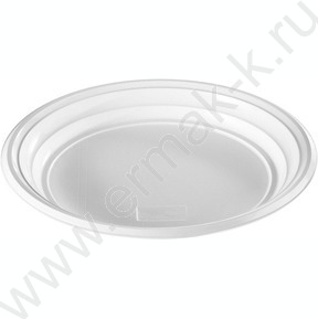 Тарелка одноразовая d 205мм, белая, ПС /упаковка - 100шт