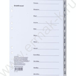 Разделитель листов пластик А4 по месяцам Январь-Декабрь /12 листов | Фото 1