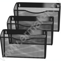 Лоток настенный сетчатый (метал) черный, А4, "Germanium" /комплект 3штуки | Фото 4