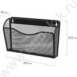 Лоток настенный сетчатый (метал) черный, А4, "Germanium" /комплект 3штуки | Фото 6