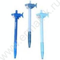 Ручка шар авт 0,7мм синяя Shark /игла,пластиковый корпус, ассорти 3 дизайна, картонный дисплей | Фото 1