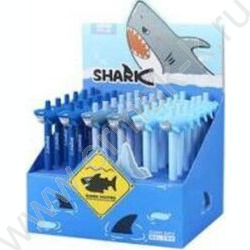 Ручка шар авт 0,7мм синяя Shark /игла,пластиковый корпус, ассорти 3 дизайна, картонный дисплей | Фото 2