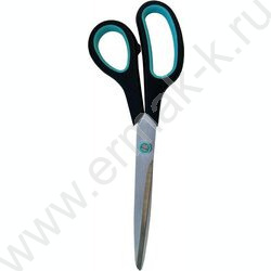 Ножницы 23,5см /ручки с резиновой вставкой, асимметричные /черный/зеленый | Фото 1