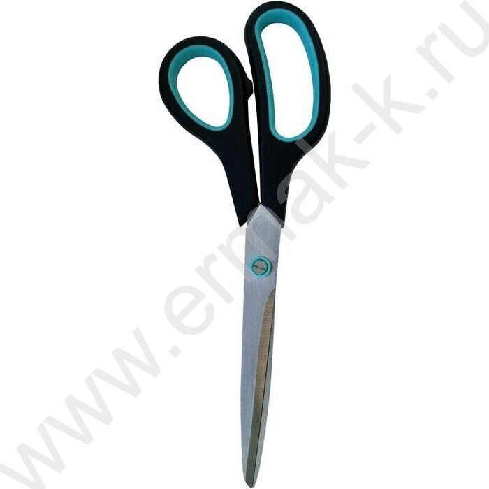 Ножницы 23,5см /ручки с резиновой вставкой, асимметричные /черный/зеленый | Фото 1