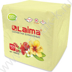 Салфетки 100шт 24*24см жёлтые (пастельный цвет) | Фото 1