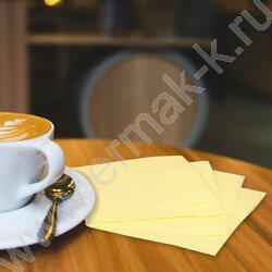 Салфетки 100шт 24*24см жёлтые (пастельный цвет) | Фото 6