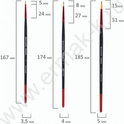 Кисть набор 10шт "PREMIUM" /синтетика, круглые №1,2,3,5,8, плоские №2,4,6,8,10 /европодвес | Фото 4