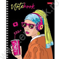 Тетрадь  96л клетка/спираль/тв.обл. "Девушка с серёжкой" | Фото 1