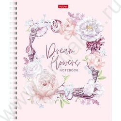 Тетрадь  96л клетка/спираль/тв.обл. "Floral dreams" | Фото 1