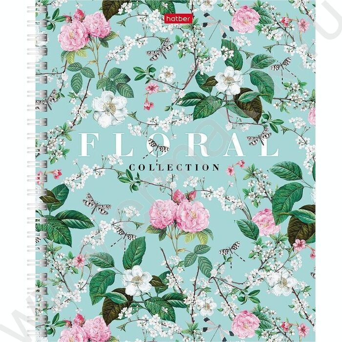 Тетрадь  96л клетка/спираль/тв.обл. "Floral collection" | Фото 1