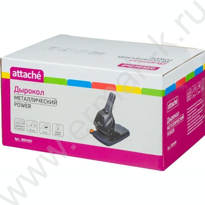 Дырокол 65л метал /линейка/ черный | Фото 8