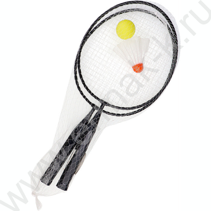 Набор для бадминтона 2 ракетки металл короткая ручка 1 волан 1 шарик | Фото 3