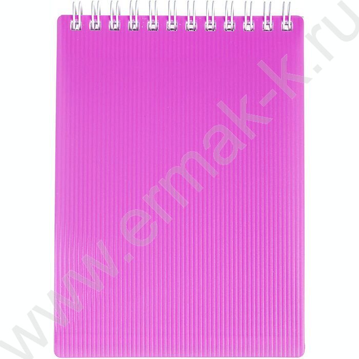 Блокнот  80л А6 спираль/пластик обл. "Line Neon Розовый" | Фото 1