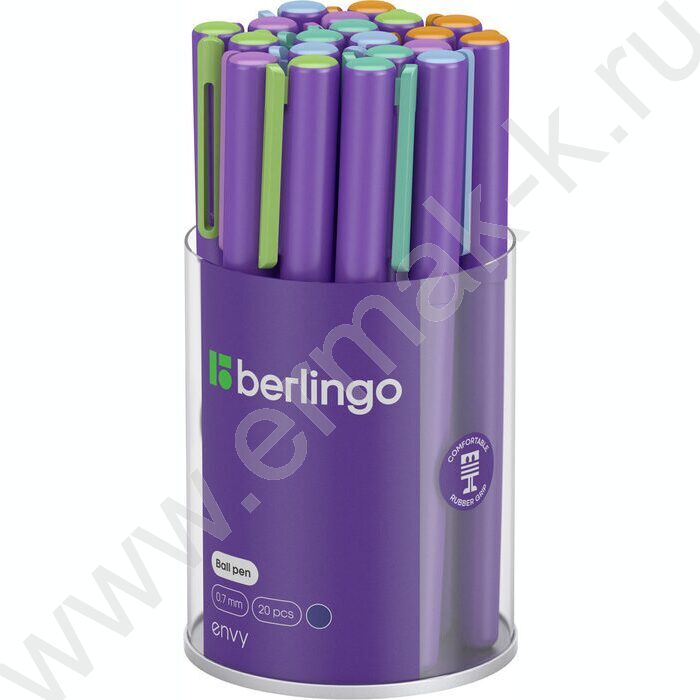 Ручка шар "Envy" 0,7мм синяя /резин. грип /игольчатый стержень /корпус ассорти | Фото 3