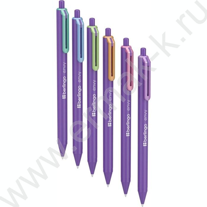 Ручка шар авт синяя 0,7мм "Envy" /корпус прорезин. пластик /ассорти | Фото 1