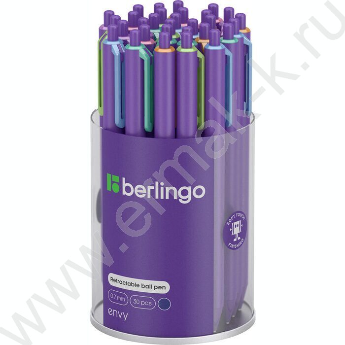 Ручка шар авт синяя 0,7мм "Envy" /корпус прорезин. пластик /ассорти | Фото 3