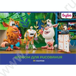 Альбом д/рисования 30л "Буба" ассорти | Фото 1
