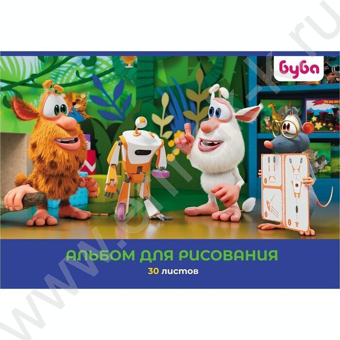 Альбом д/рисования 30л "Буба" ассорти | Фото 1