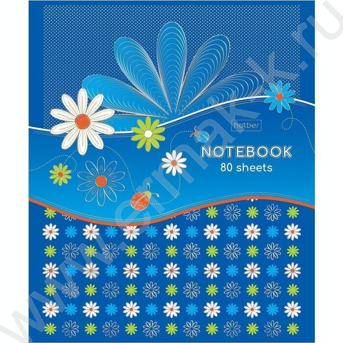 Тетрадь  80л клетка "Яркая фантазия" /мат. ламин.3D фольга/ ассорти | Фото 1