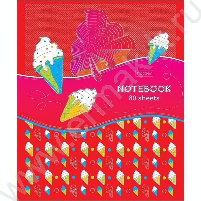 Тетрадь  80л клетка "Яркая фантазия" /мат. ламин.3D фольга/ ассорти | Фото 4